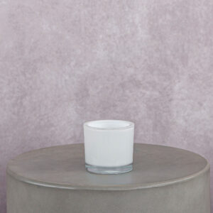Glass Vase White (3 x 3 x 3 in)
