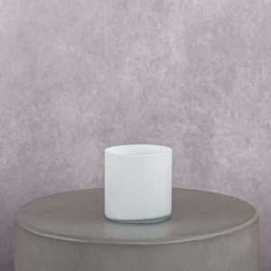 Glass Vase White (4 x 4 x 4 in)