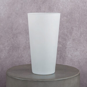 Glass Vase White (6 x 6 x 11 in)