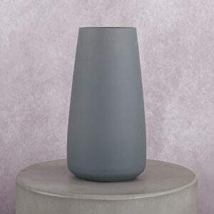 Glass Vase Grey (4 x 4 x 12 in)