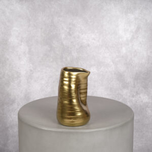 Ceramic Vase Gold (3 x 3 x 6 in)