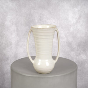 Ceramic Vase Cream (5 x 5 x 9 in)